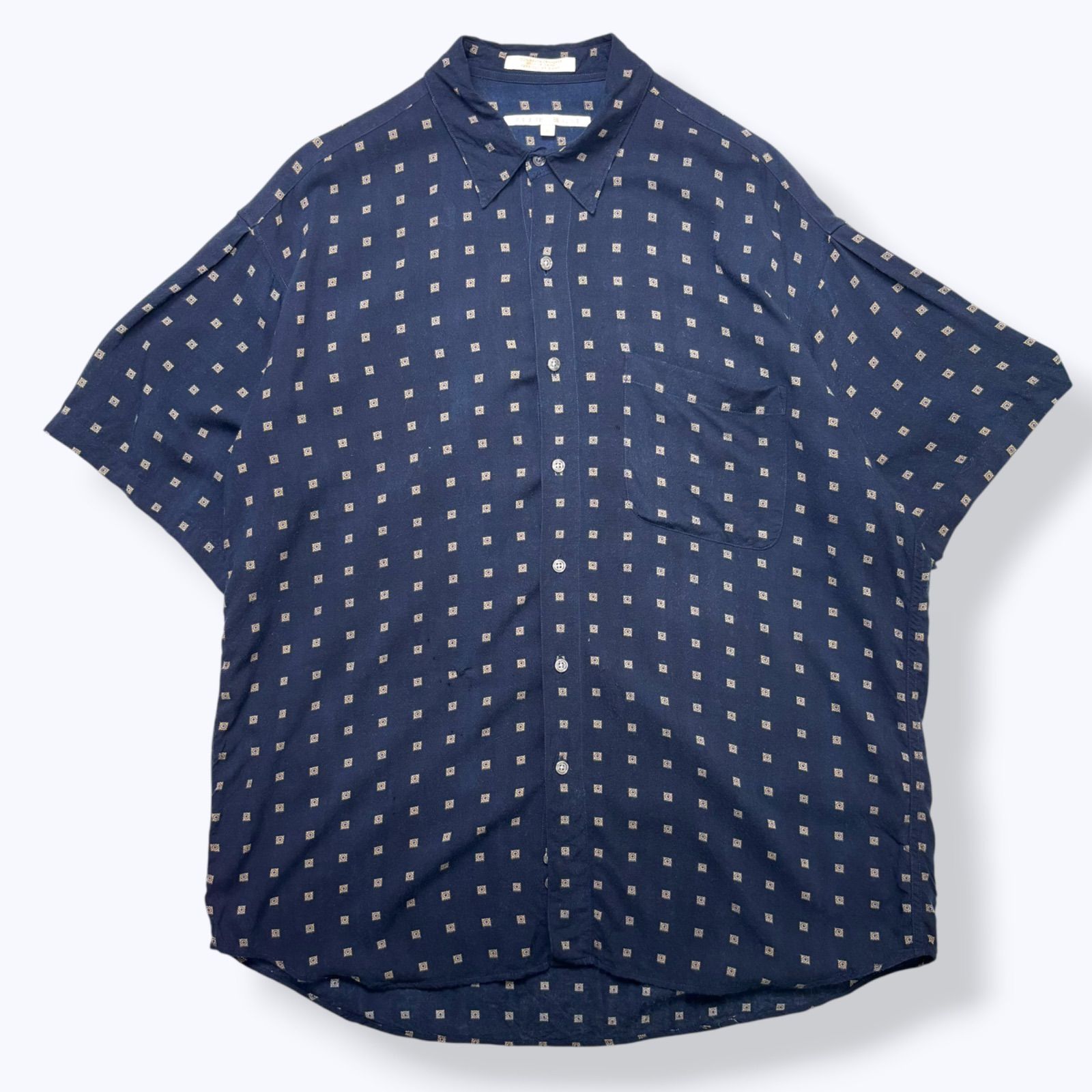 80s-90s PERRY ELLIS Patterned S/S Rayon Shirts 【L】 80年代 90年代 
