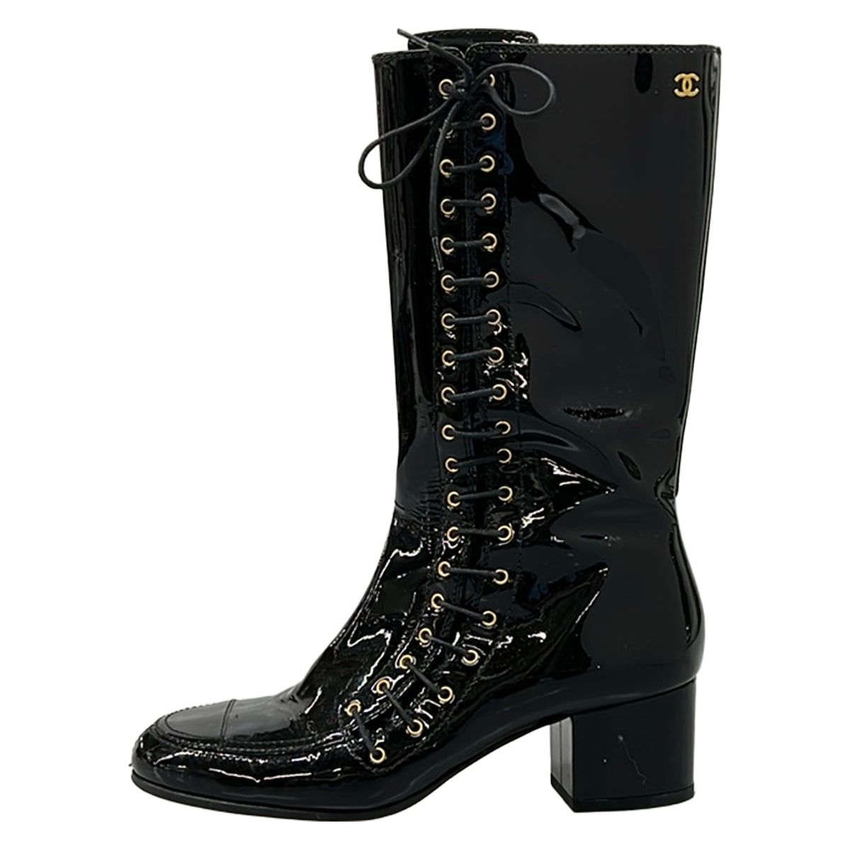 Minmin プロフィール必読　ブーツ 黒CHANEL　シャネル　36 CHANEL(シャネル) ブーツ 36 1/2 C レディース - G31064 黒 ココマーク