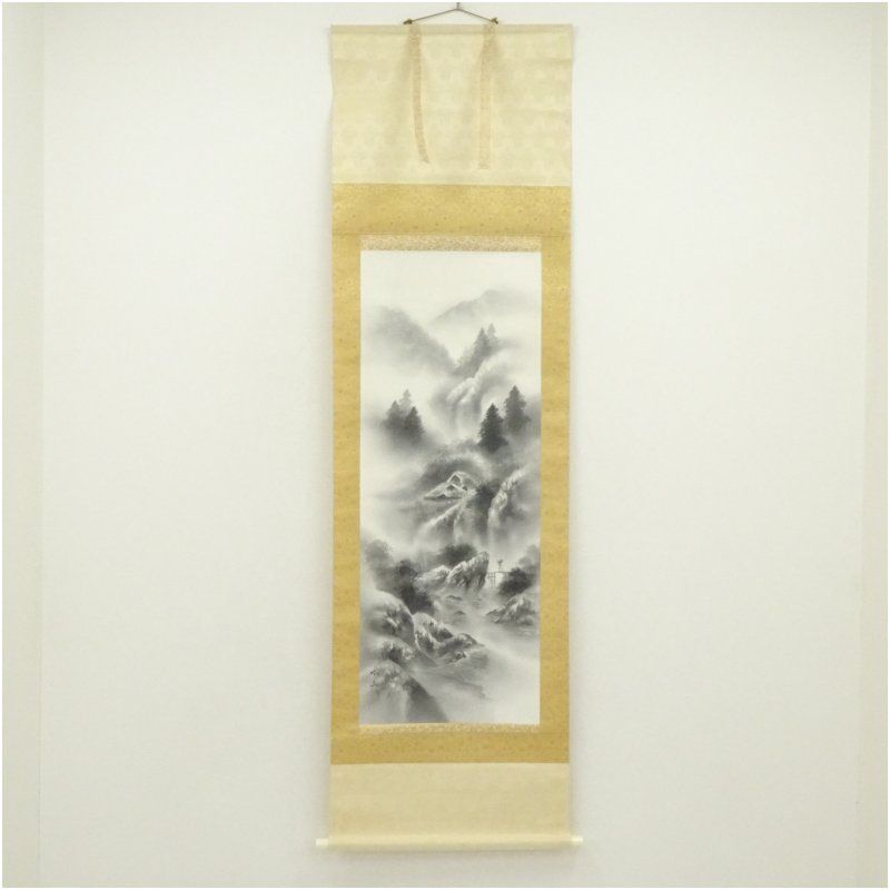 時代の掛軸　風景　肉筆保証　蔵整理不用品処理　日本　美术品 X1095C16-9 掛け軸（肉筆）｜愛｜通販