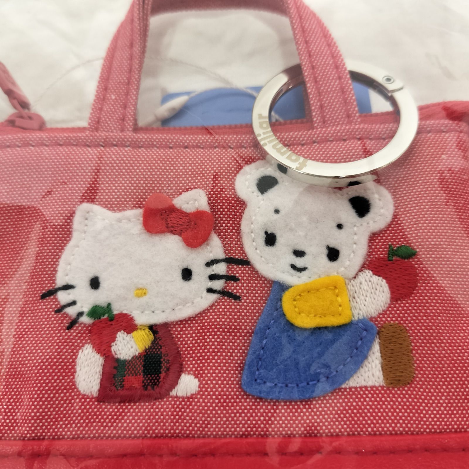 新品未開封】ファミリア × ハローキティ ミニデニムバッグ 赤 familiar