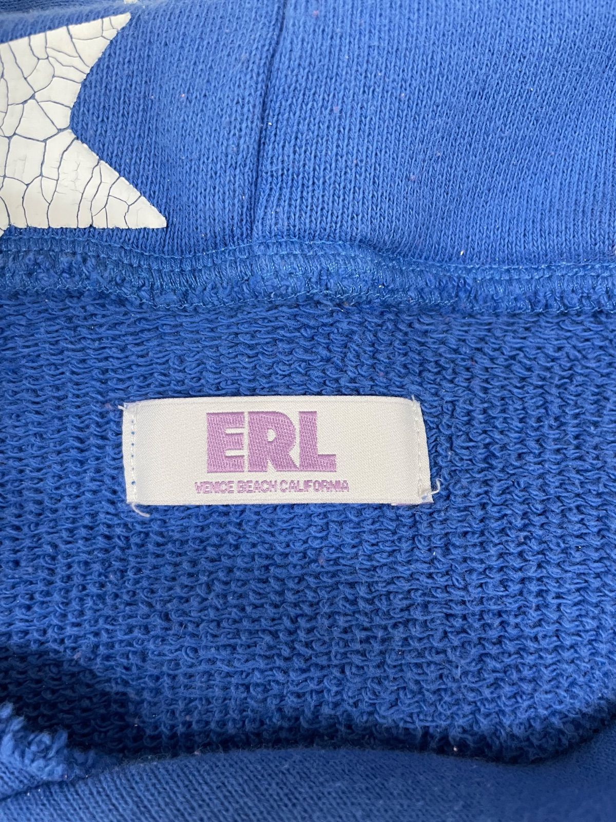 b) 【古着】ERL イーアールエル 星条旗デザイン アメリカ国旗 パーカー 