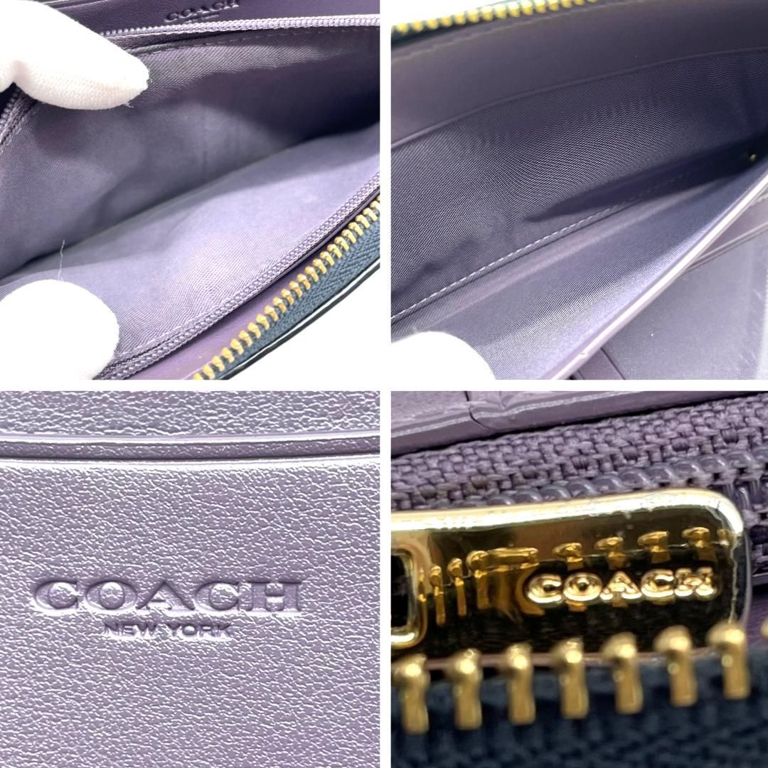 コーチ COACH 長財布 レザー ホワイト 白 ラウンドファスナー 馬車ロゴ 