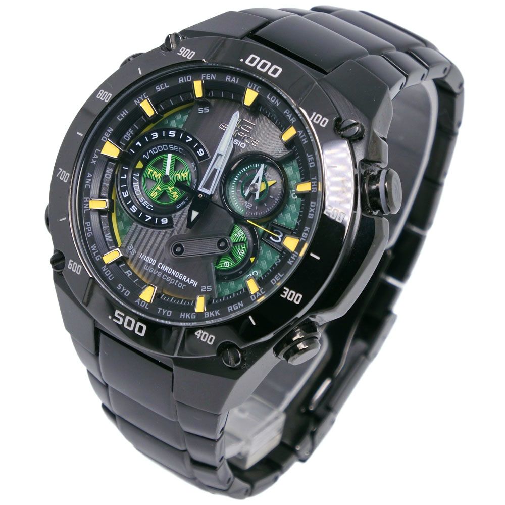 CASIO EDIFICE EQW-M1100 men Solar Quartz Black Dial Silver