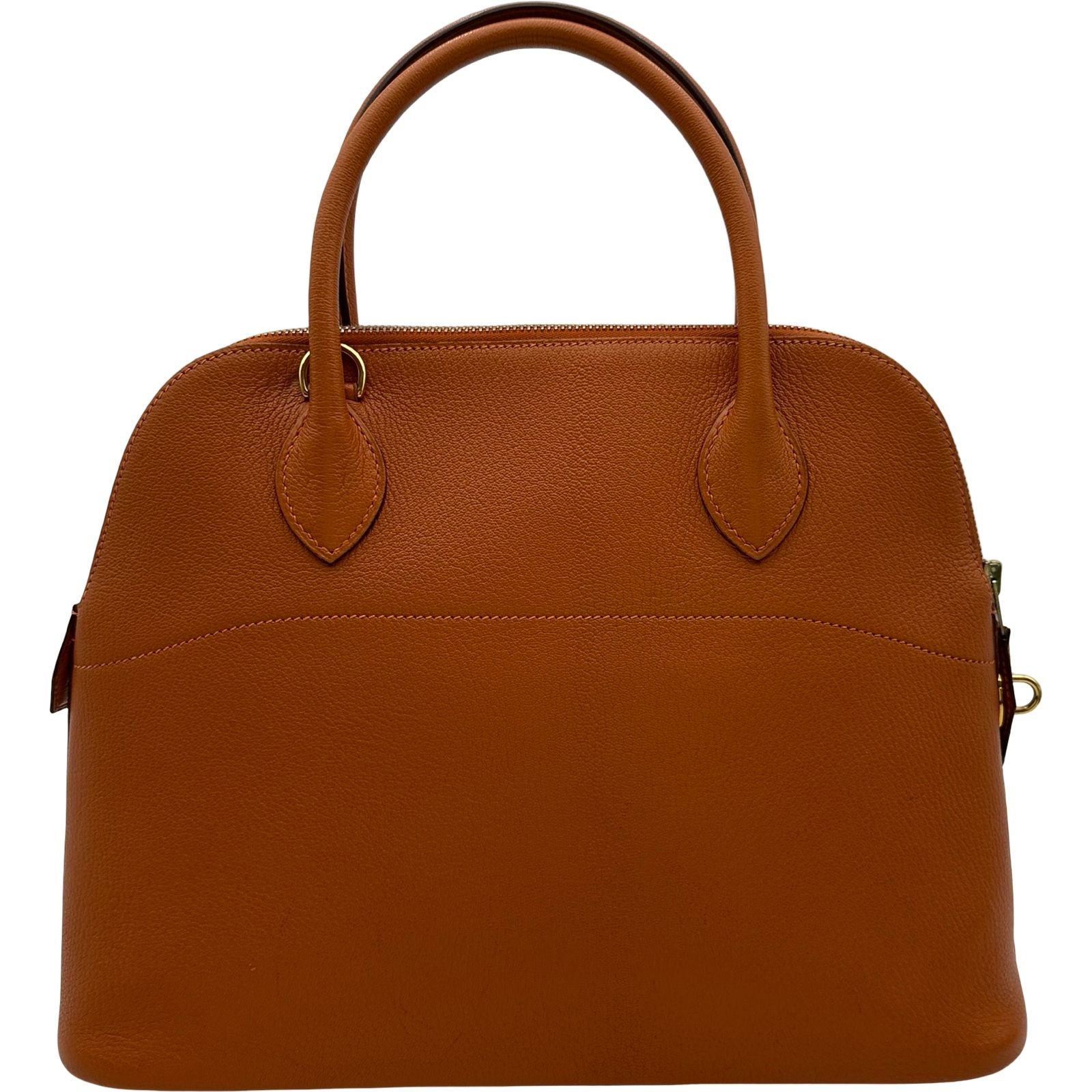 エルメス HERMES ボリード31 □H刻 オレンジ シルバー金具 シェーブル 