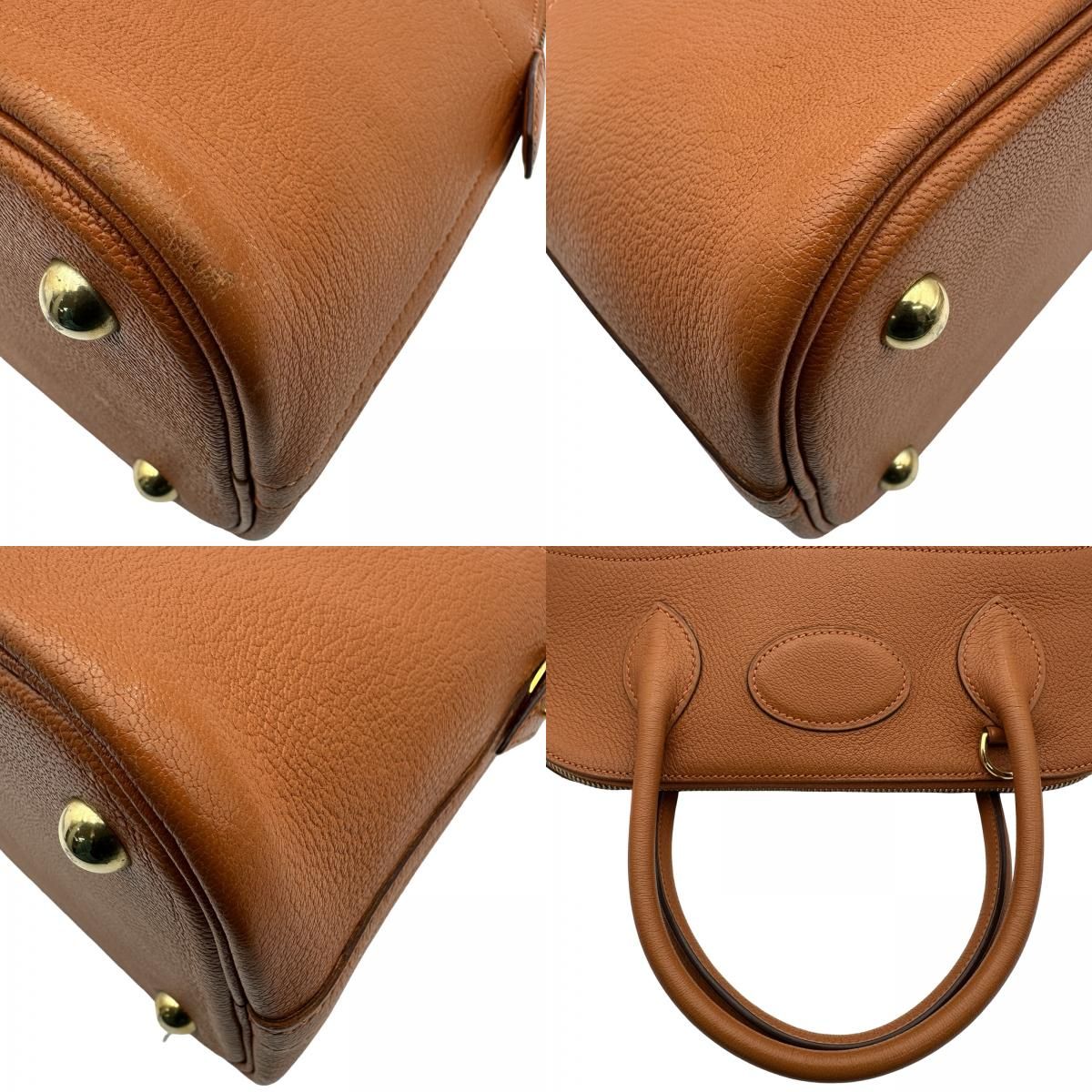 エルメス HERMES ボリード31 □H刻 オレンジ シルバー金具 シェーブル 