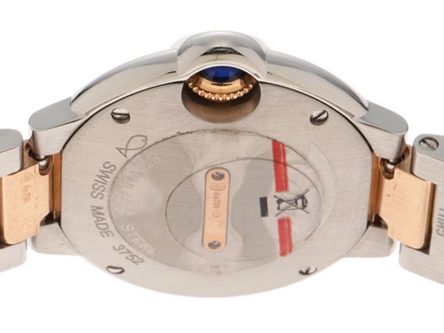 CARTIER カルティエ バロンブルーSM・ダイヤベゼル WE902076 腕時計
 ステンレススチール/ピンクゴールド シルバー クオーツ レディース【中古】 WE902076 バロン ブルー 新品 ｜ カルティエ | 腕時計のブランド販売