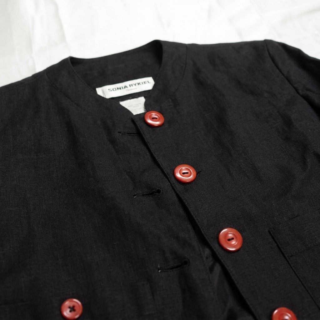 フランス製★ソニア リキエル/SONIA RYKIEL【上38-M/下36-S/黒/レディース】 SONIA RYKIEL ソニア リキエル（38）テーラードジャケット 裏地 - メルカリ