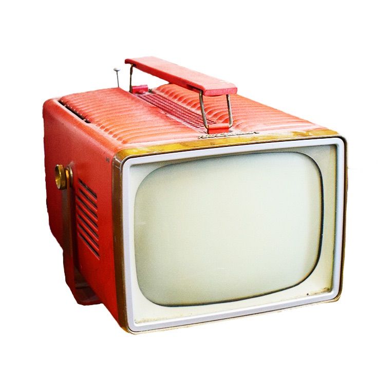 50s RCA Victor ポータブルテレビ ヴィンテージ / 赤 白黒TV