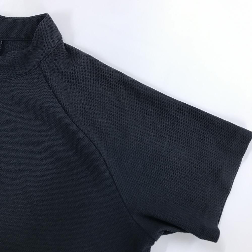PGGパーリーゲイツ 半袖シャツ ネイビー×白 ハーフジップ 後裾ロゴ