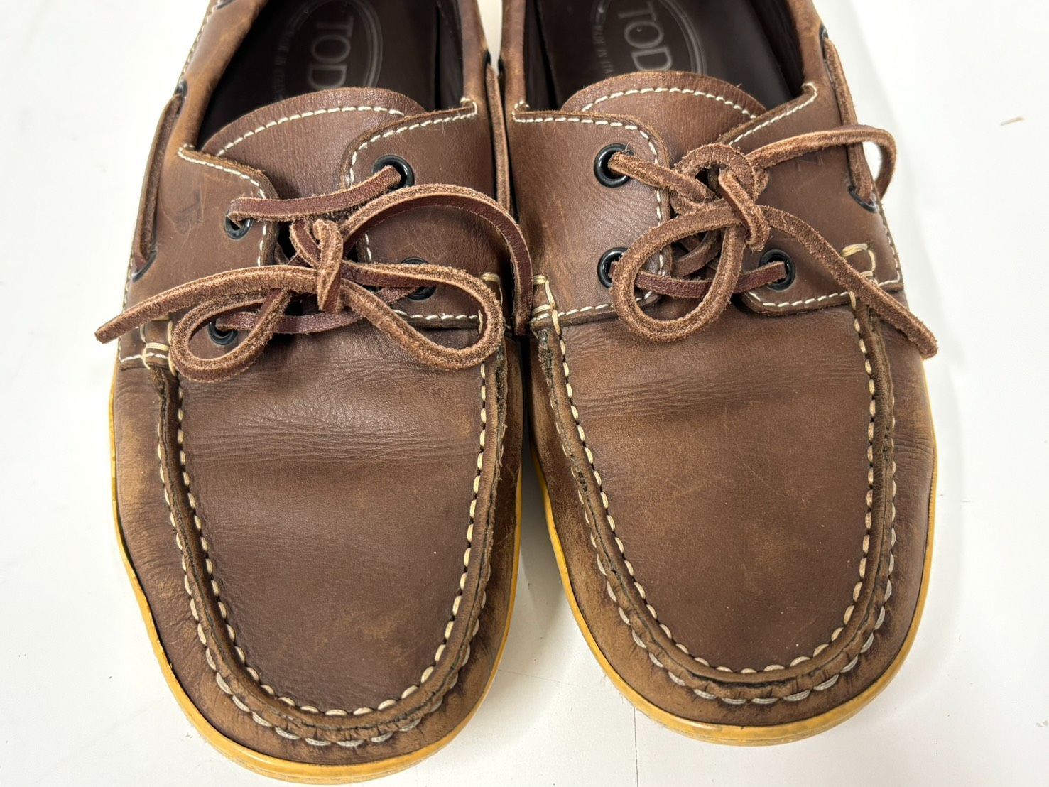 トッズ　サイズ:6 1/2 モカシン ドライビングシューズ ローファー ブラウン R10 TOD'S トッズ ドライビングシューズ レザー モカシン ブラウン