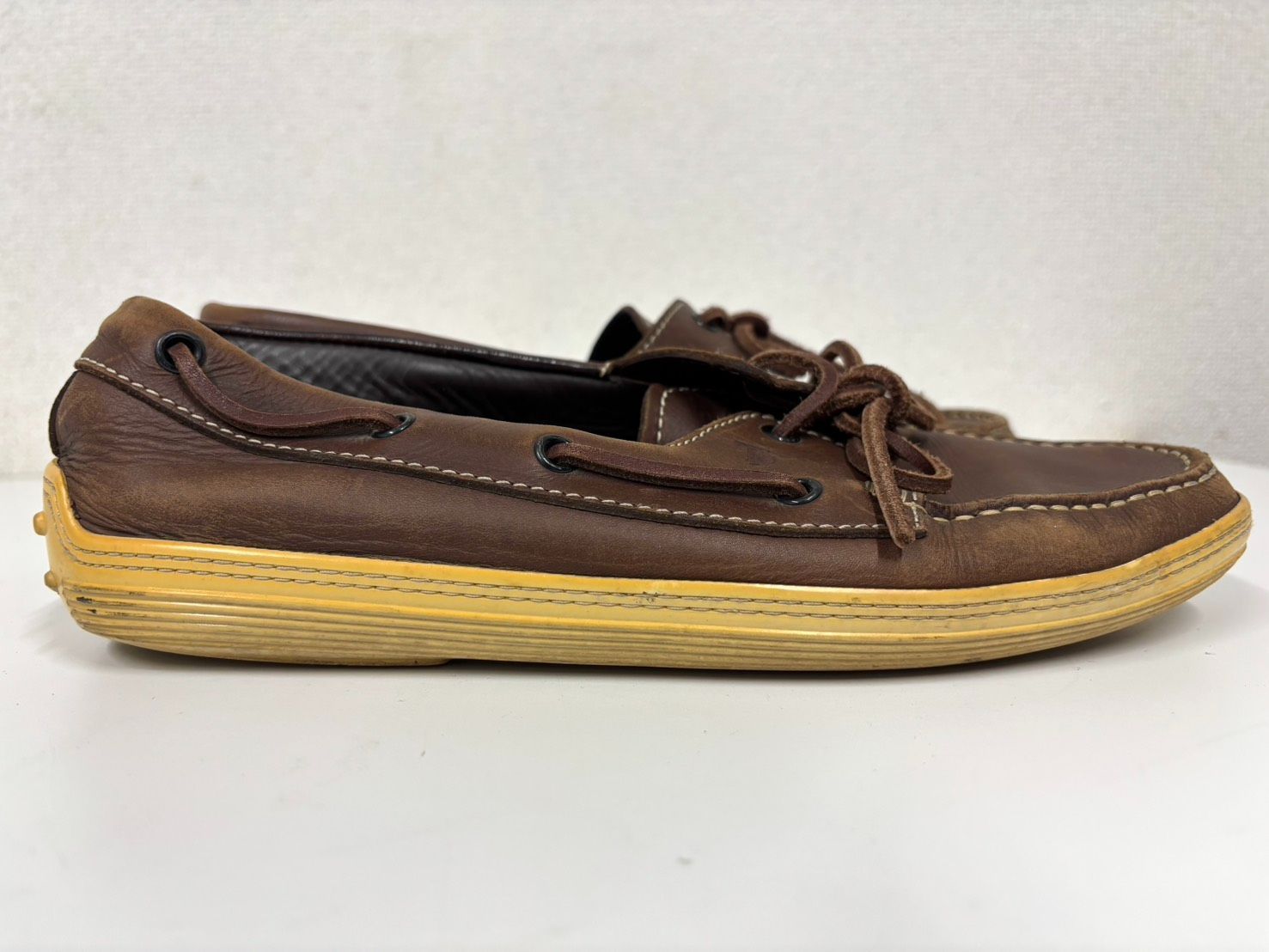 トッズ　サイズ:6 1/2 モカシン ドライビングシューズ ローファー ブラウン TOD'S（トッズ） TODS ドライビングシューズ MOCASSINO GOMMINO MACRO