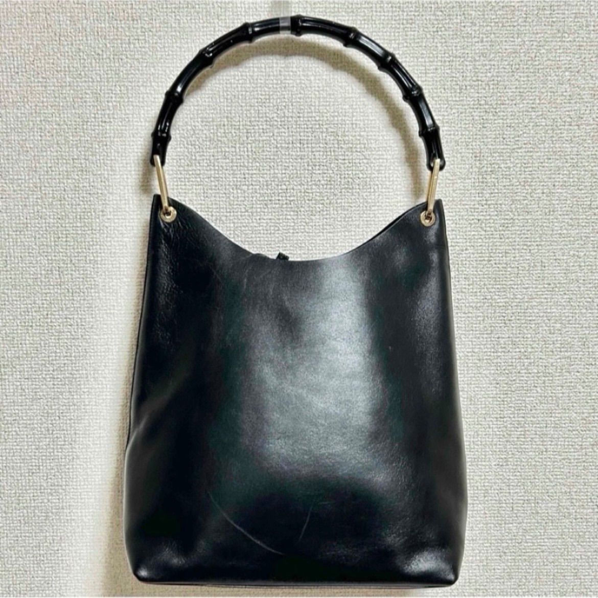GUCCI グッチ バンブー ワンショルダー ホーボー レザー ハンドバッグ 