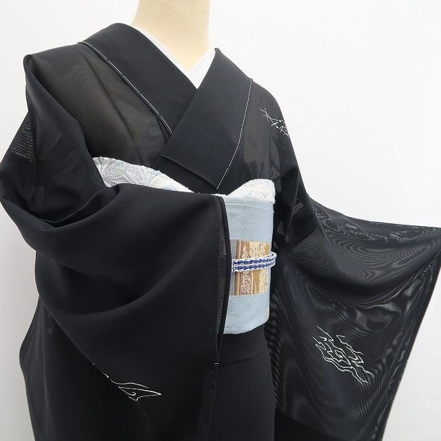 ❁tomihisa❁新品 絽 刺繍 鮎 夏着物“清涼に心澄ませば微かに聞こえる
