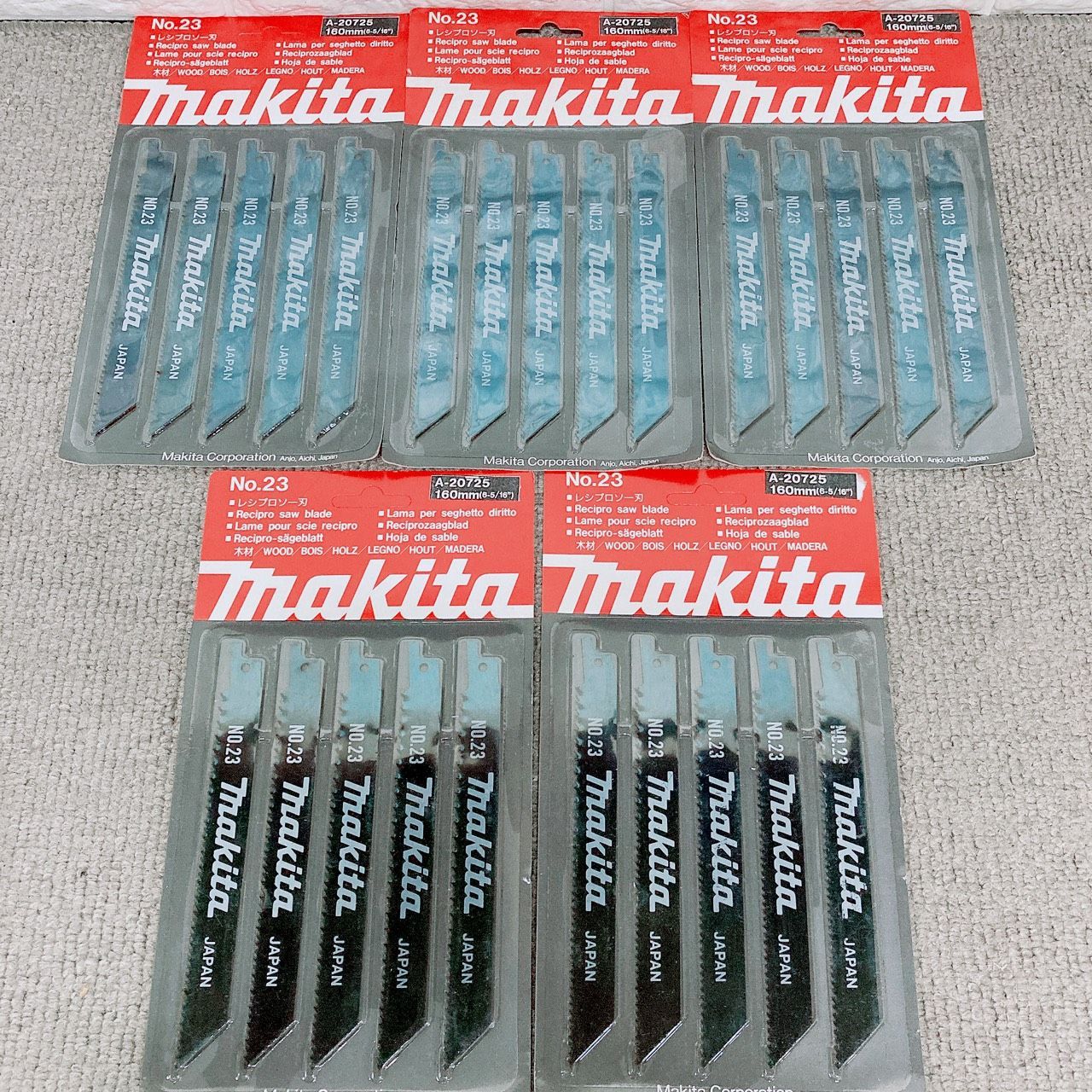 新品未使用 5個セット Makita レシプロソーブレード 5枚入り A-20725 No.23 160mm 木材用