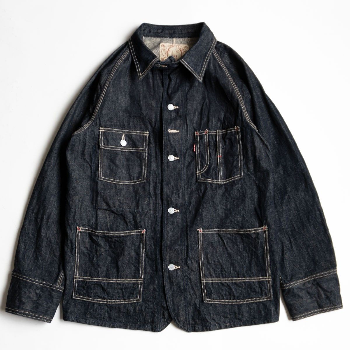 美品濃紺/ビッグサイズ】EVISU 【1119/デニム カバーオール ジャケット