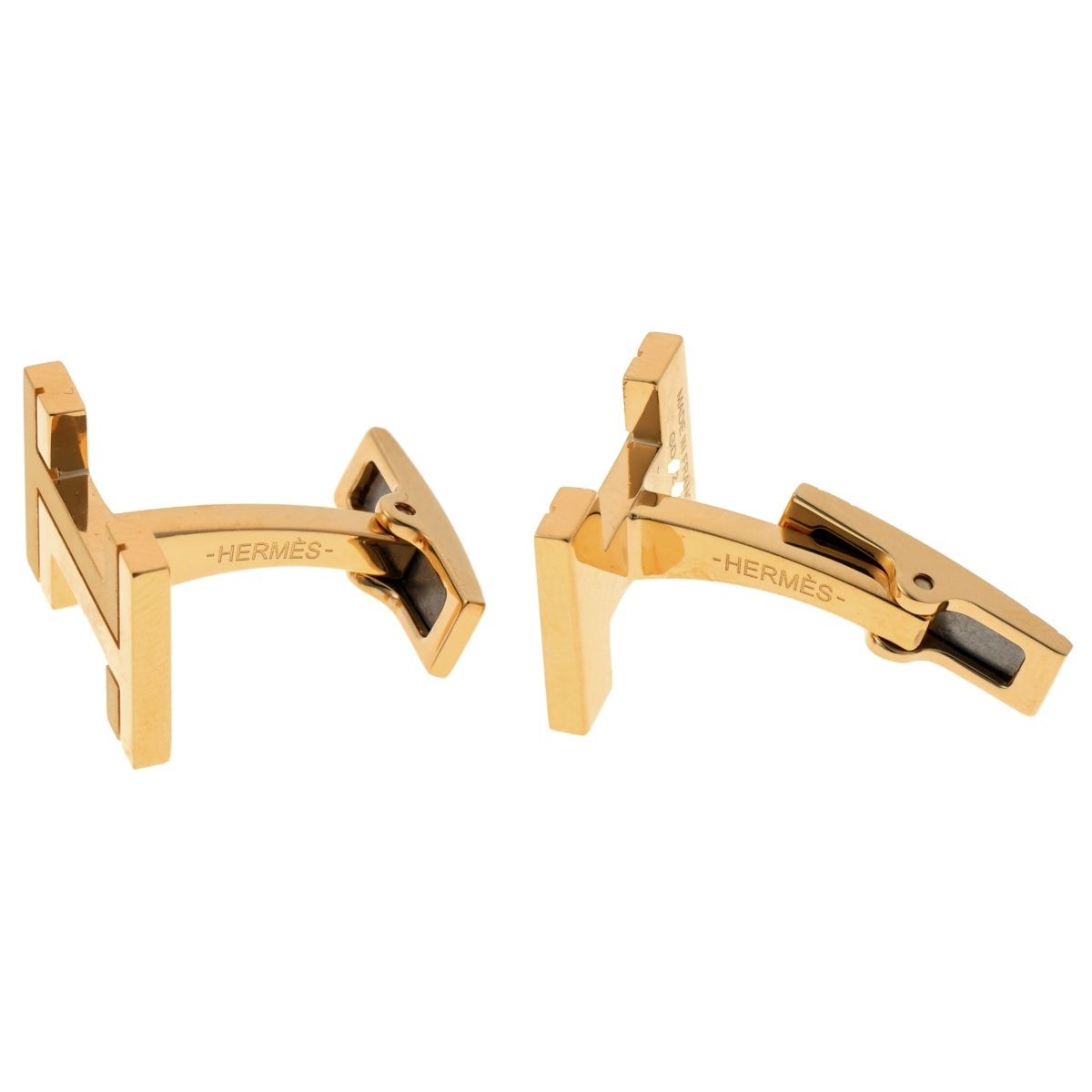 HERMES H・オ・カレ カフス Hロゴ ゴールド カフリンクス 《H・オ・カレ》 | Hermès - エルメス-公式サイト