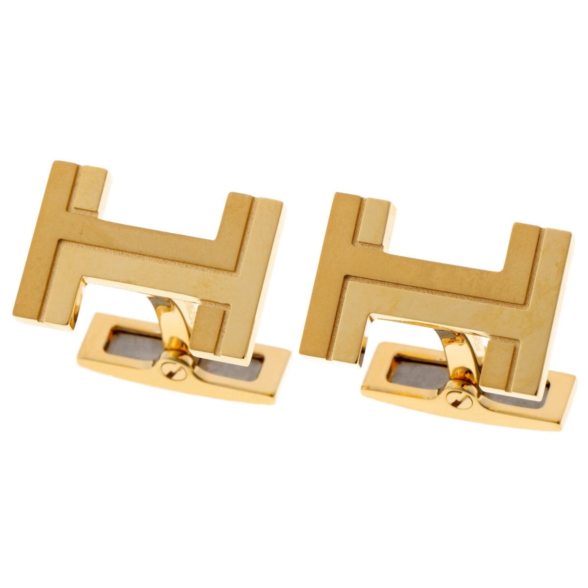 【新品未使用】HERMES ゴールド カフリンクス 箱付き エルメス/HERMES H・オ・カレ カフリンクス H077189FA00 ゴールド【未
