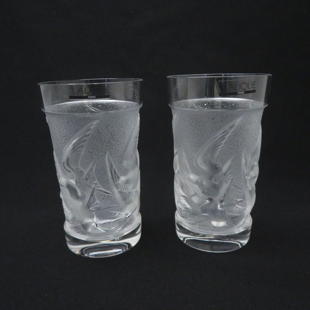 未使用 LALIQUE ラリック イロンデル 燕 ツバメ つばめ タンブラー 2点