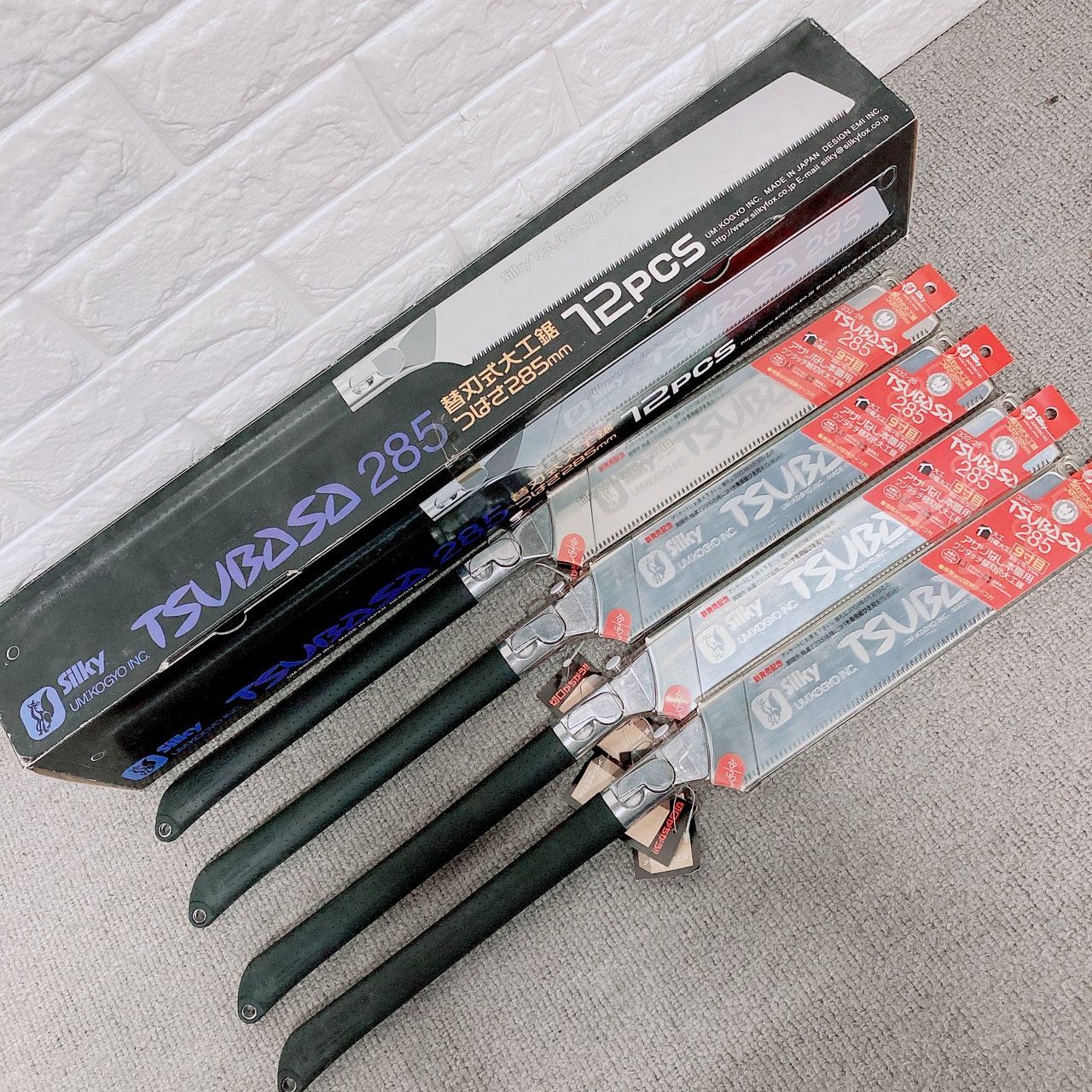新品未使用 4本セット Silky TSUBASA 285 替刃式大工鋸 9寸目 収納ケース付き シルキー つばさ