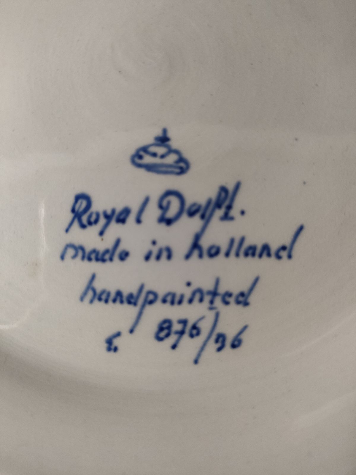 F17-01/Royal Delft/ロイヤル・デルフト/花紋飾大皿 Φ30.5cm (876/76