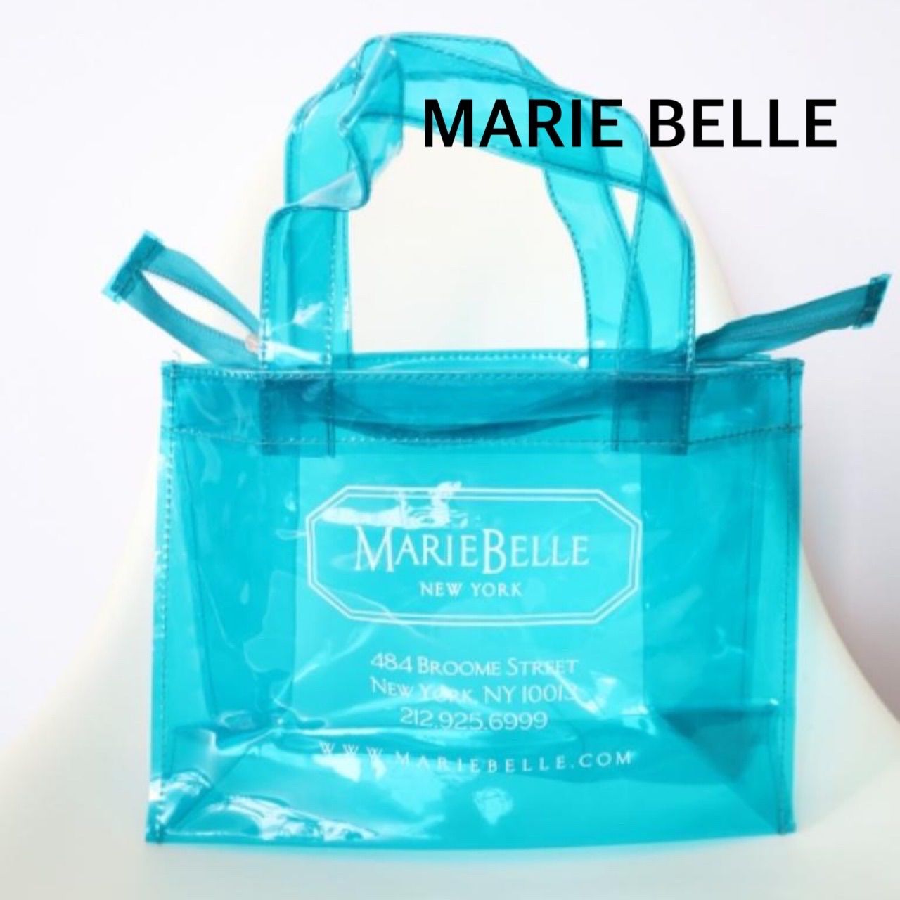 未使用】 MARIE BELLE マリベル ノベルティ ビニールバッグ ブルー 