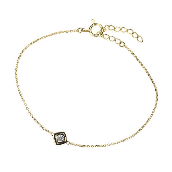 GINZA TANAKA/田中貴金属 K18YG 多面カットダイヤモンド ブレスレット