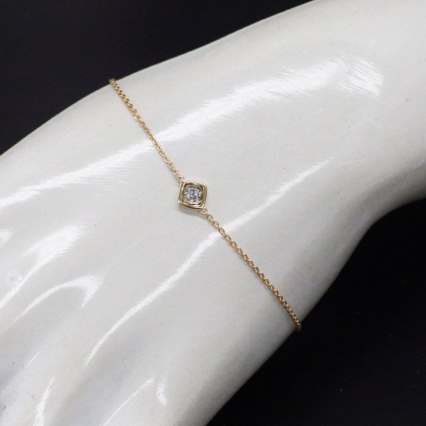 GINZA TANAKA/田中貴金属 K18YG 多面カットダイヤモンド ブレスレット