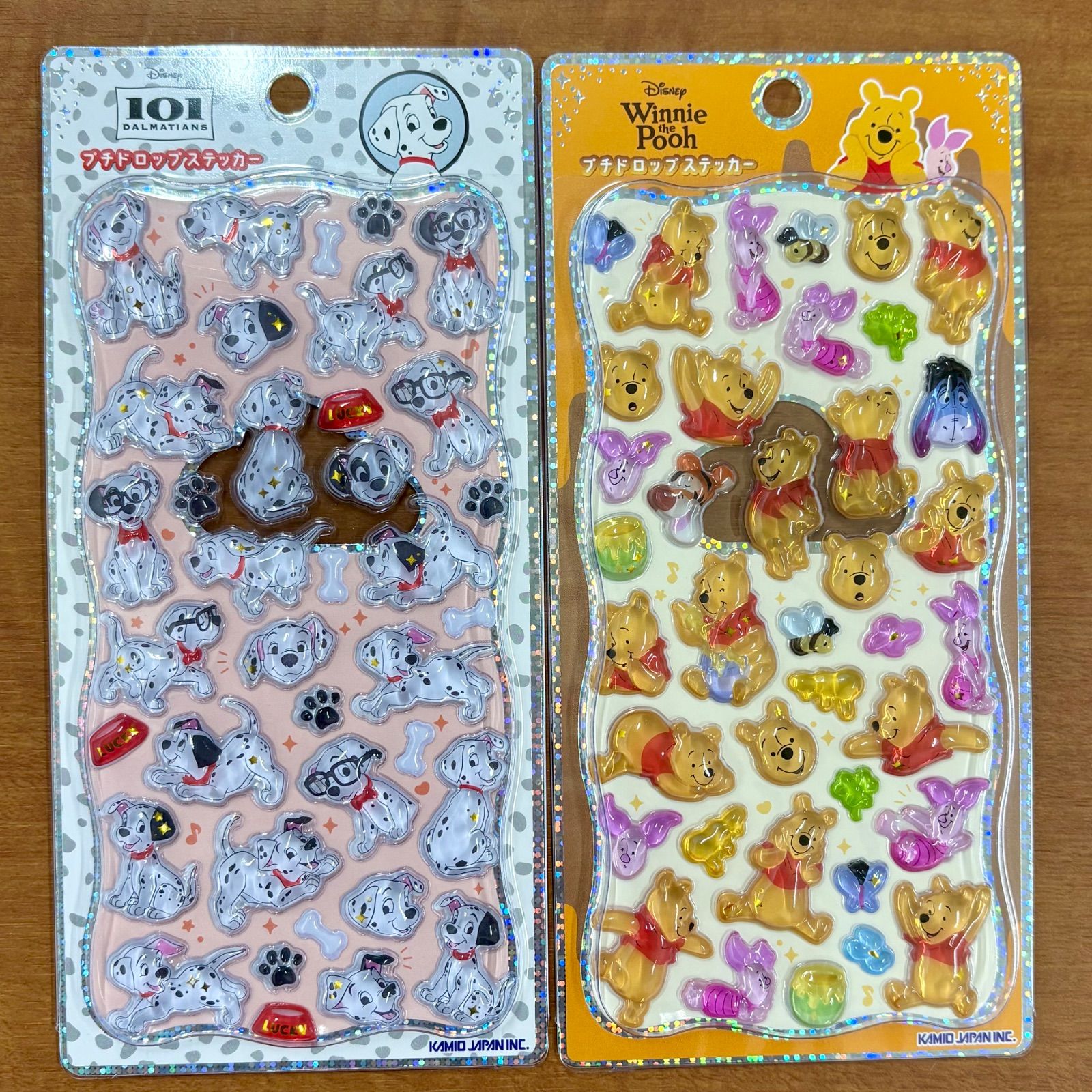 スティッチ プーさん 101匹わんちゃん バンビ プチドロップステッカー