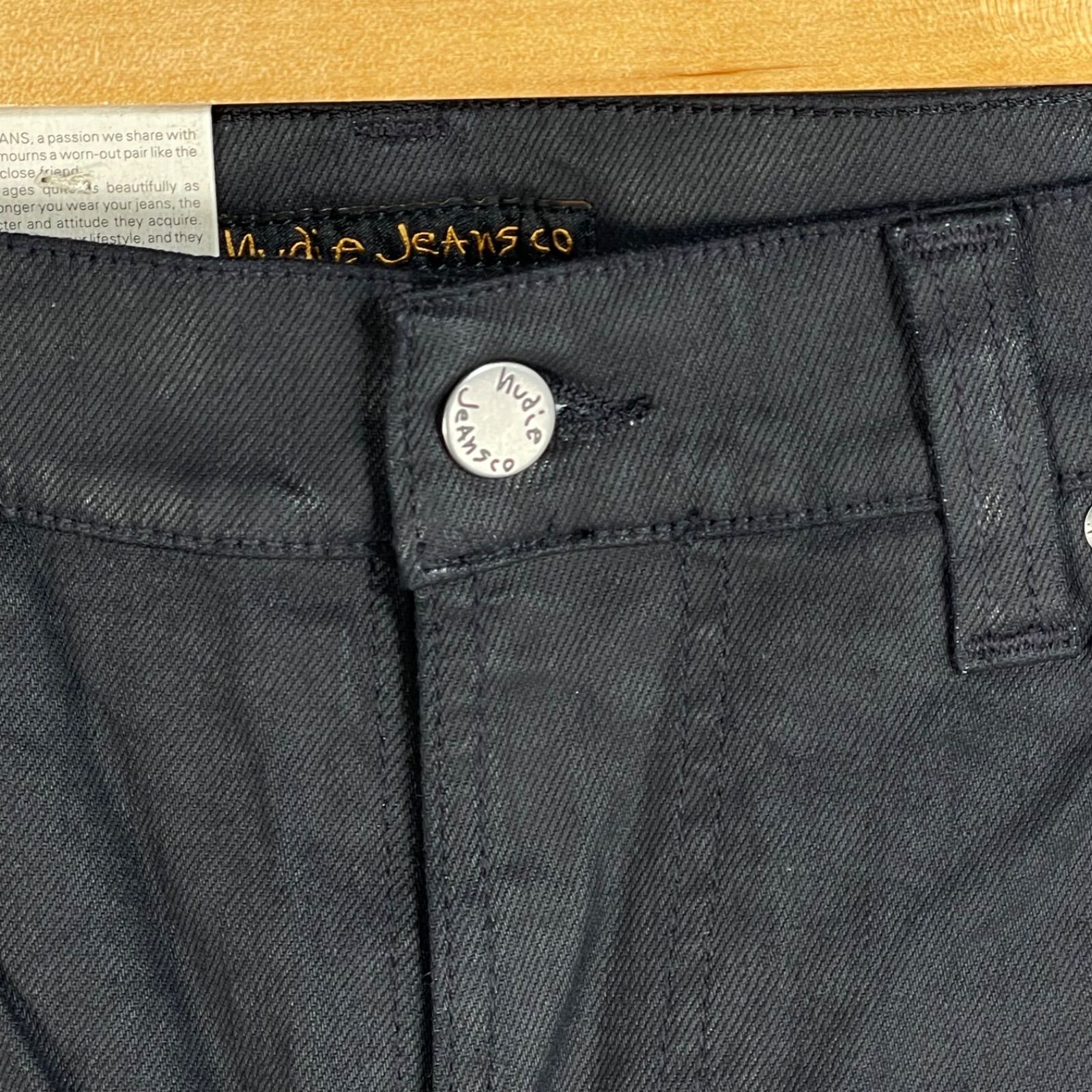新品タグ付】ヌーディージーンズ THIN FINN W32 L30 黒 デニム - メルカリ