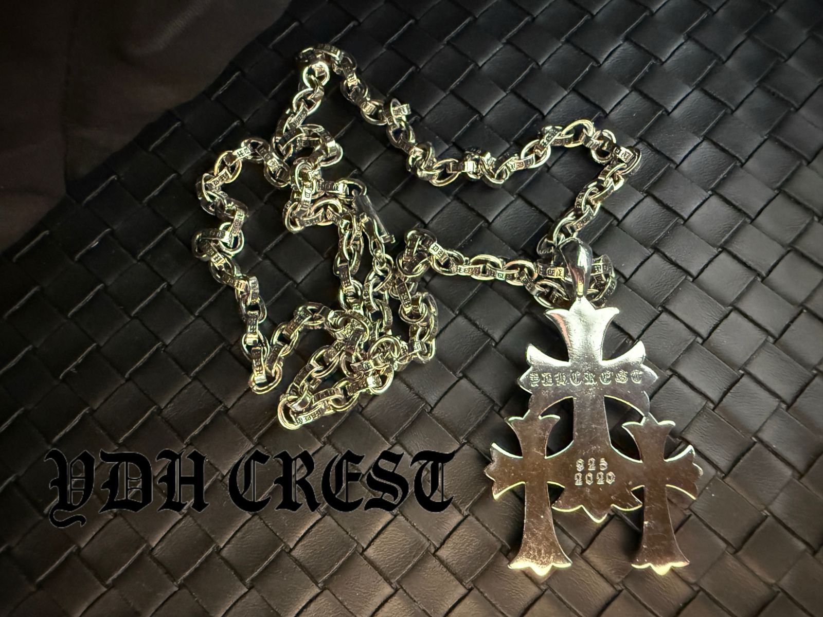 ⭐️TMSLDZ クロス ネックレス 3連クロス クリアストーン 刻印あり