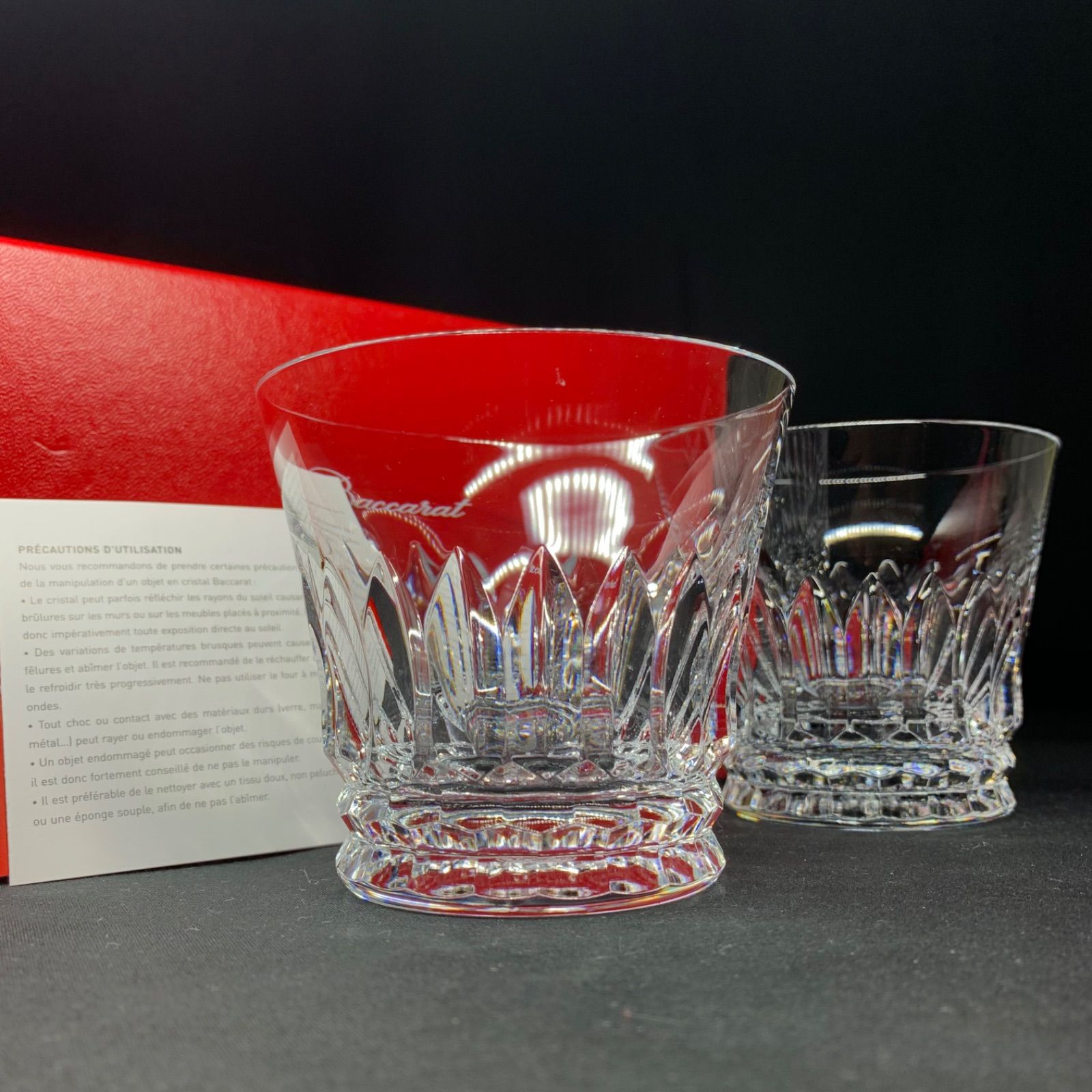 F214 Baccarat バカラ ティアラ ロックグラス ペア 未使用 箱付き 