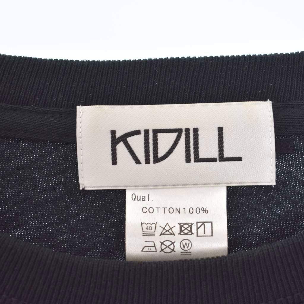 キディル KIDILL Tシャツ 半袖 プリント F 黒 ブラック KL759 ☆AA