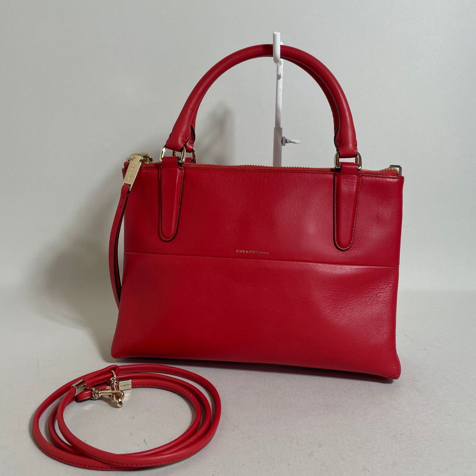 2604-74｜コーチ 2WAYハンドバッグ レザー レッド - メルカリ