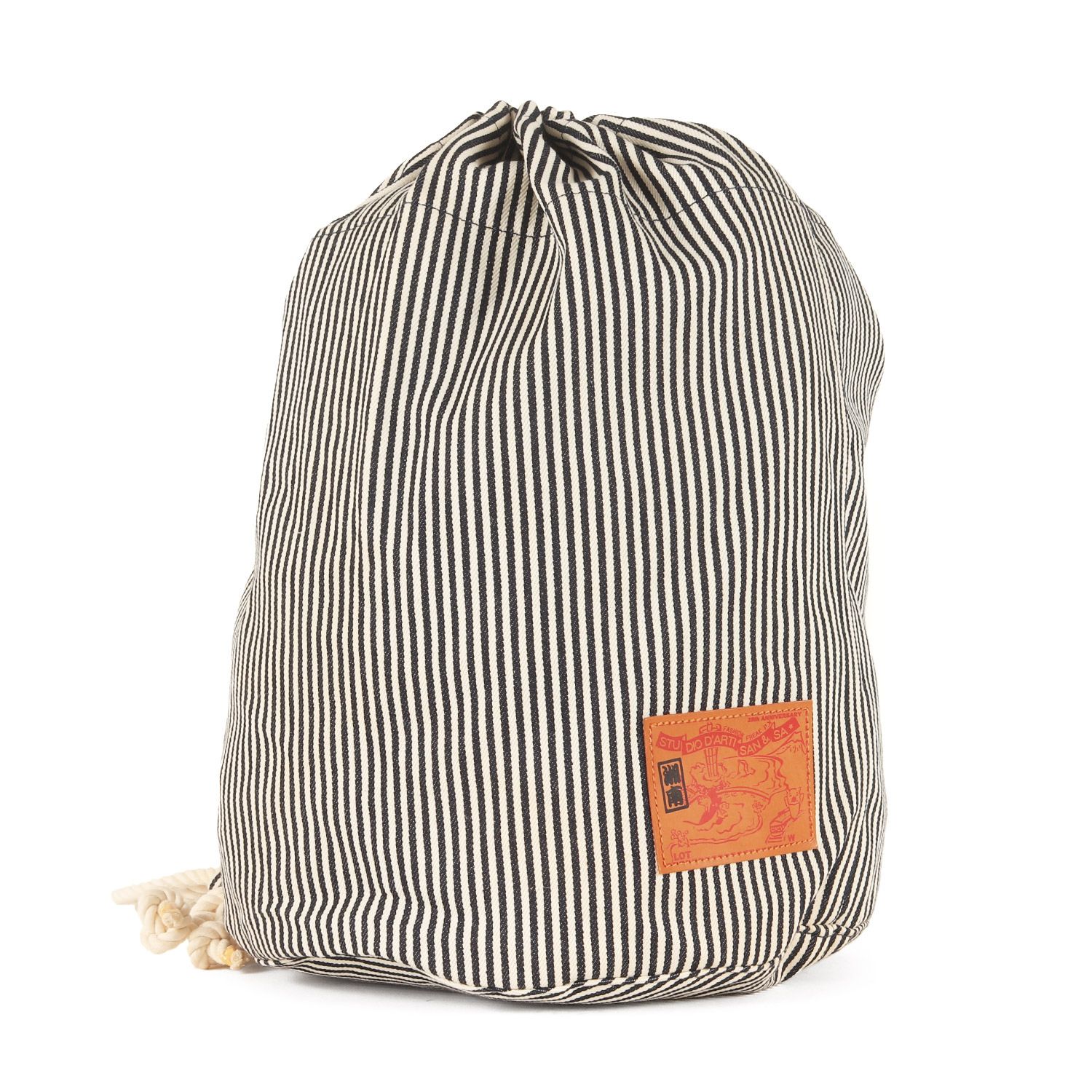 【新品同様】STUDIO D'ARTISAN ステュディオ ダルチザン バッグ | FASHION FREAK P.X別注 非売品 ヒッコリーストライプ ランドリーバッグ | インディゴ ホワイト | ブランド カバン【メンズ】【中古】 新品同様】STUDIO D'ARTISAN ステュディオ ダルチザン バッグ