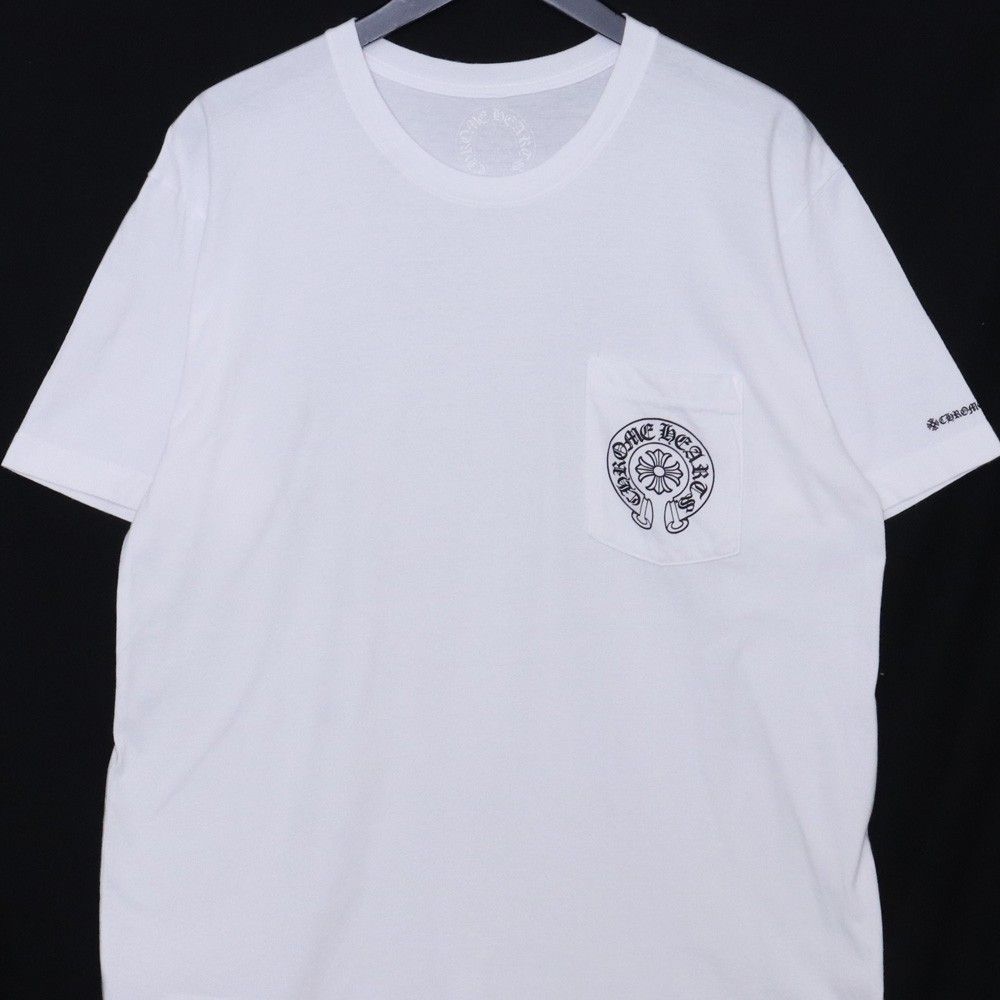 CHROME HEARTS ホースシューロゴポケットTシャツ Lサイズ ホワイト