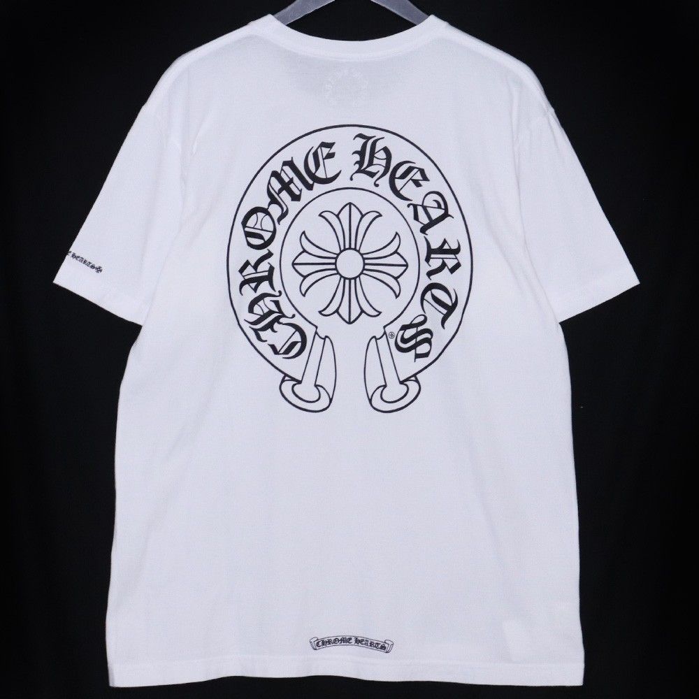 CHROME HEARTS ホースシューロゴポケットTシャツ Lサイズ ホワイト