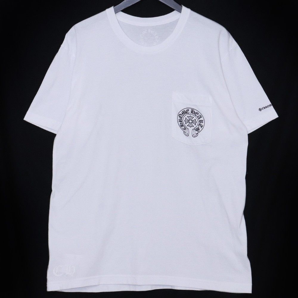 CHROME HEARTS ホースシューロゴポケットTシャツ Lサイズ ホワイト