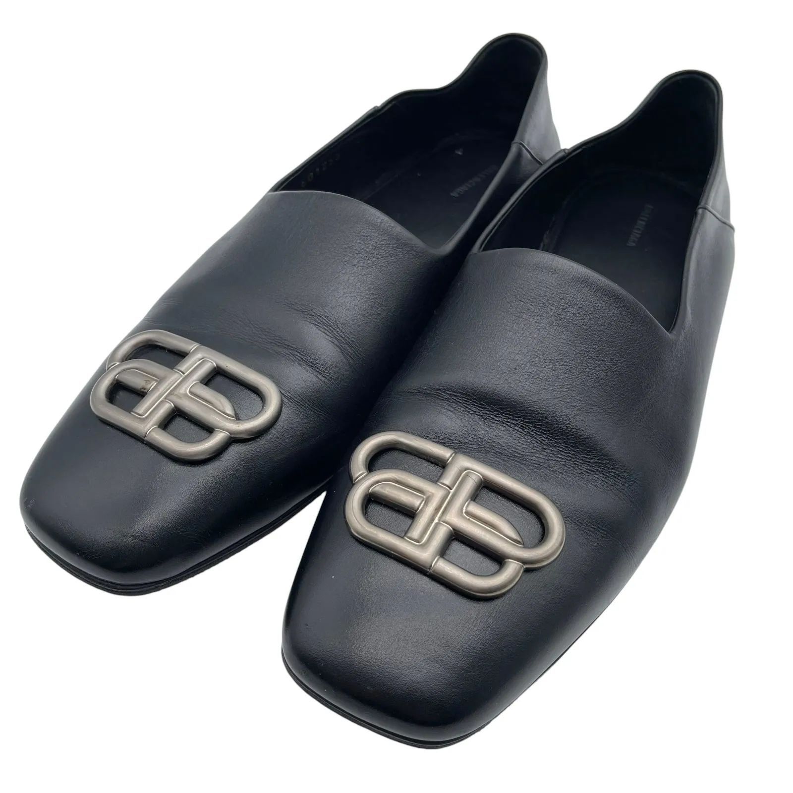 BALENSIAGA バレンシアガ BBレザーローファー BBロゴ スリッポン 金具 BALENSIAGA バレンシアガ BBレザーローファー BBロゴ スリッポン 金具