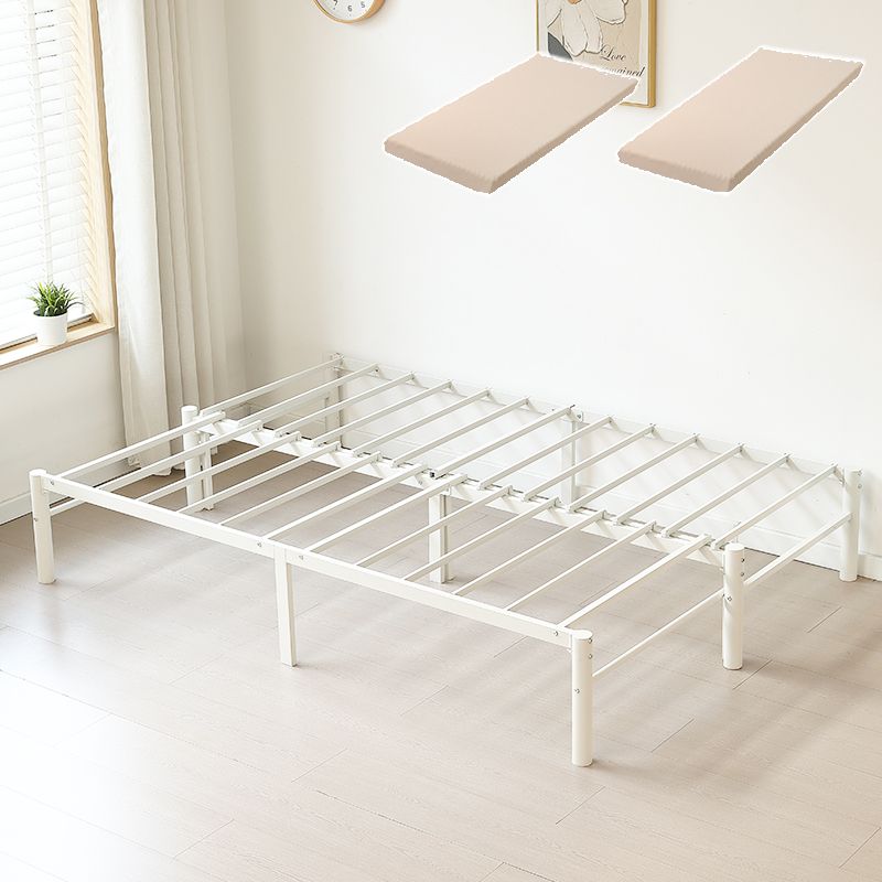 【全新品】【ベージュマットレスつき】ディベッド 伸長式ベッド シングル 幅76～138cm 長さ200cm セミダブル ダブル パイプベッド ベッドフレーム 伸縮 下収納 おしゃれ 2way アイアン 来客用 省