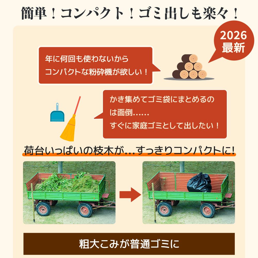 送料込み❣ 新品未使用 2026新作 電動 ガーデンシュレッダー 枝 剪定 粉砕機 家庭用 強力 ウッド 1405861 2026 新作 電動 ガーデンシュレッダー 枝 剪定 粉砕機 家庭用 強力