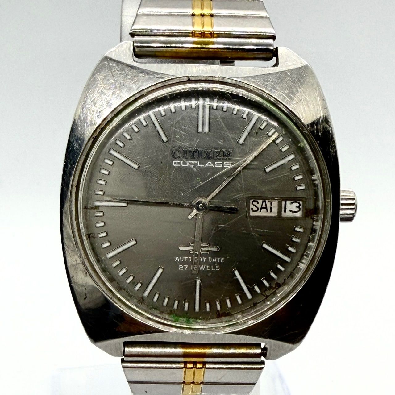 CITIZEN CUTLASS 自動巻き 27石 デイデイト 腕時計 不動品 シチズン 