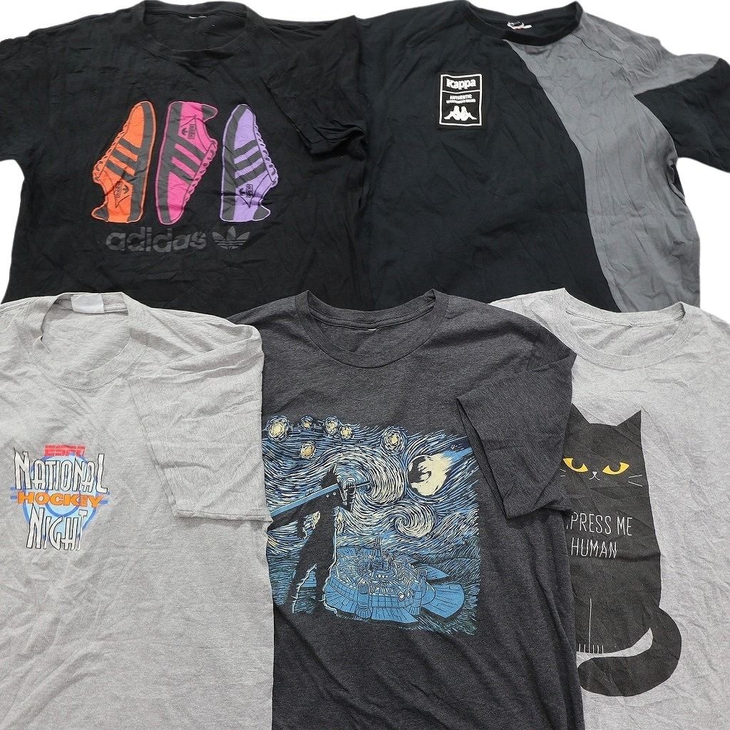 お得！古着まとめ売り　シャツ　 古着卸 まとめ売り 黒・グレーボディ プリント Tシャツ 20枚セット