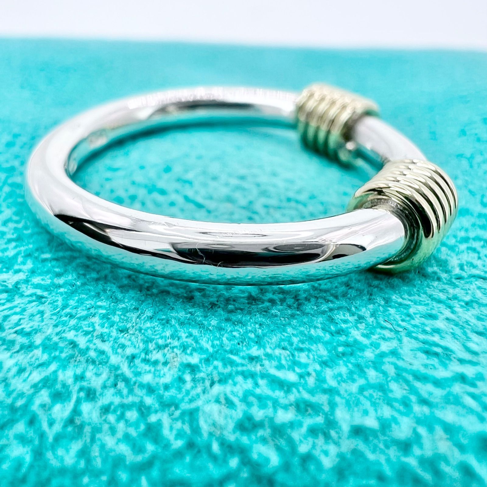 極美品 ティファニー バンドウィズ 2ワイヤー コンビ 9号 TIFFANY&CO 