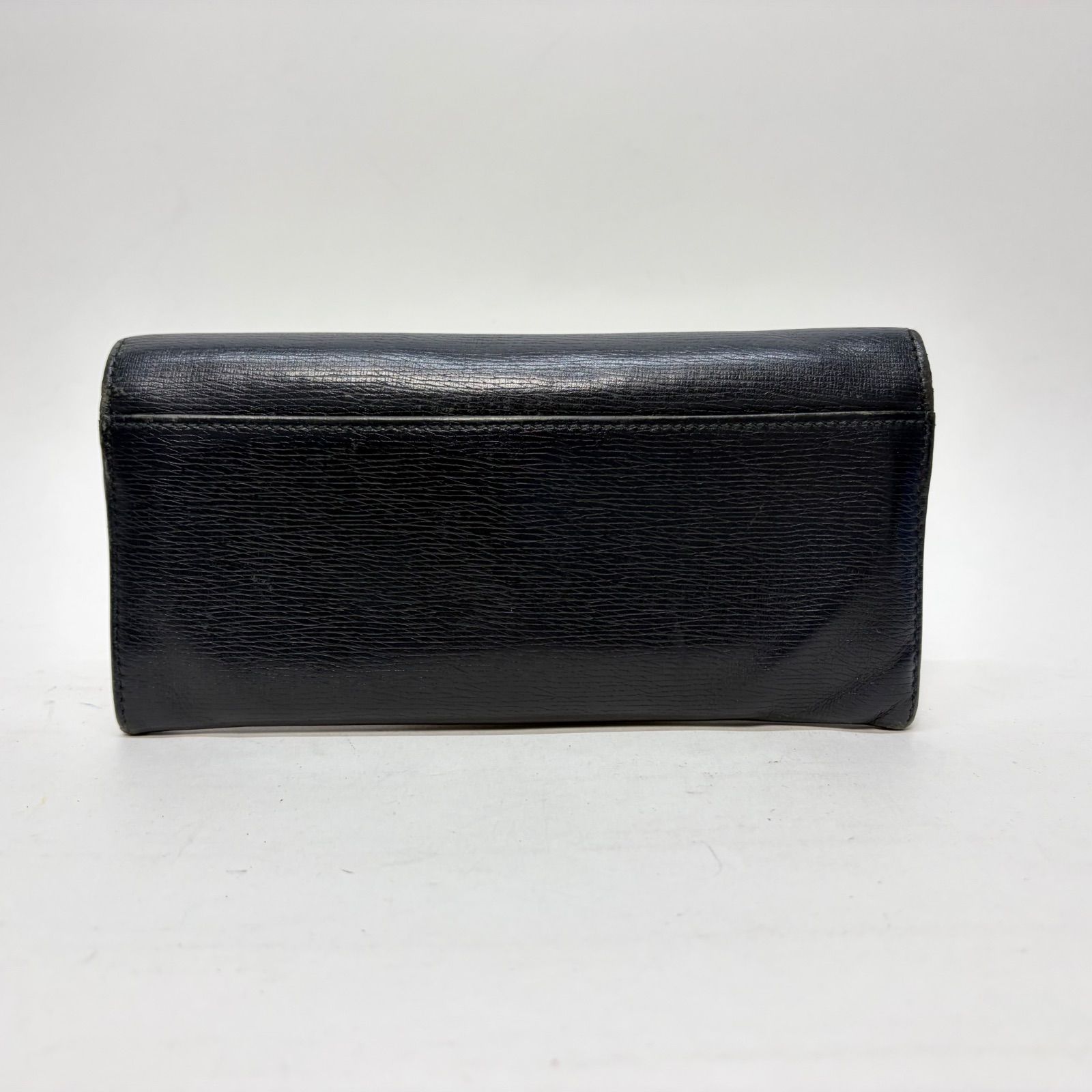 4188 GUCCI グッチ 長財布 インターロッキング レザー ネイビー 