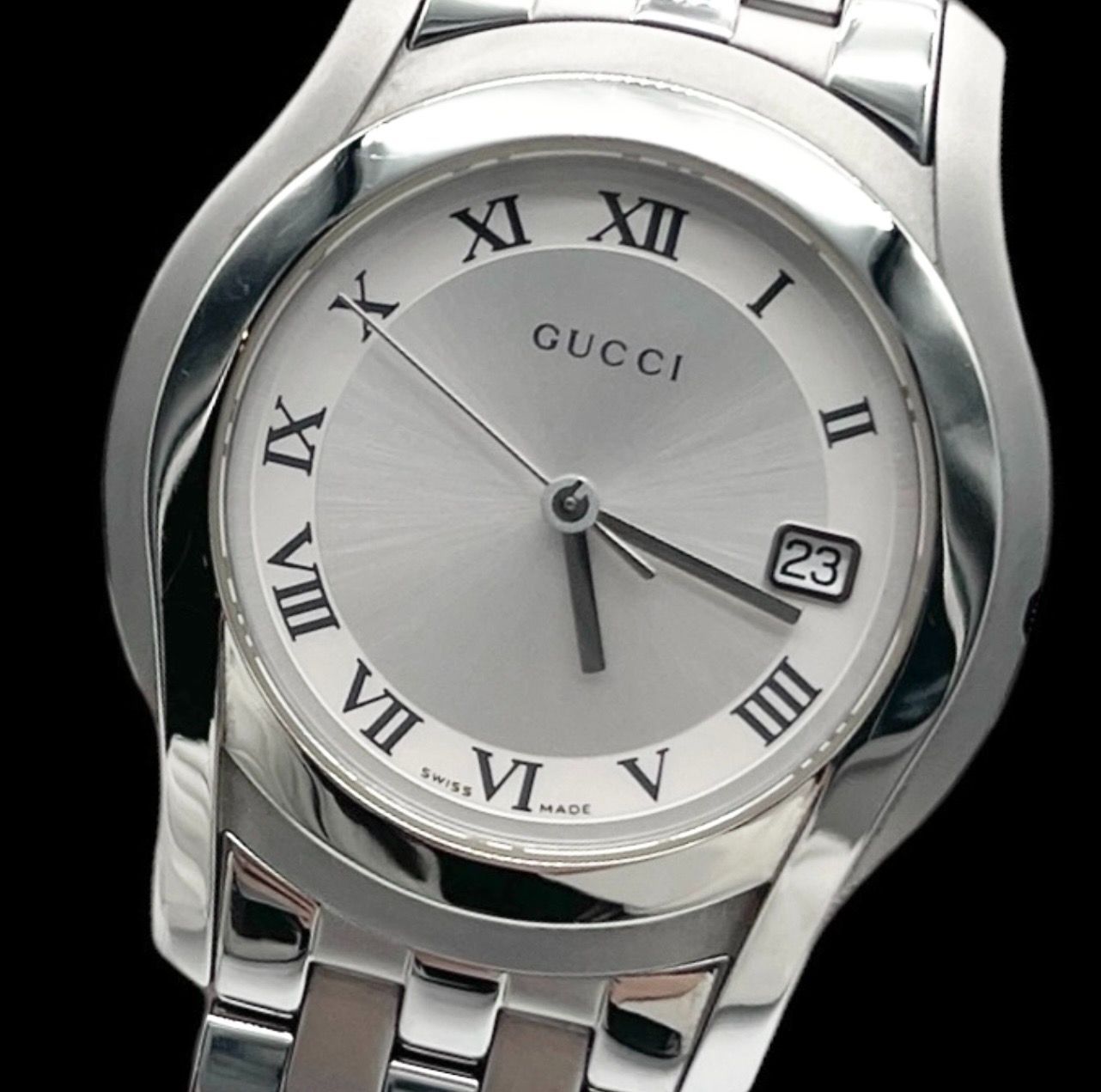 新品電池稼働品 GUCCI グッチ 腕時計 Gクラス 5500M シルバー文字盤