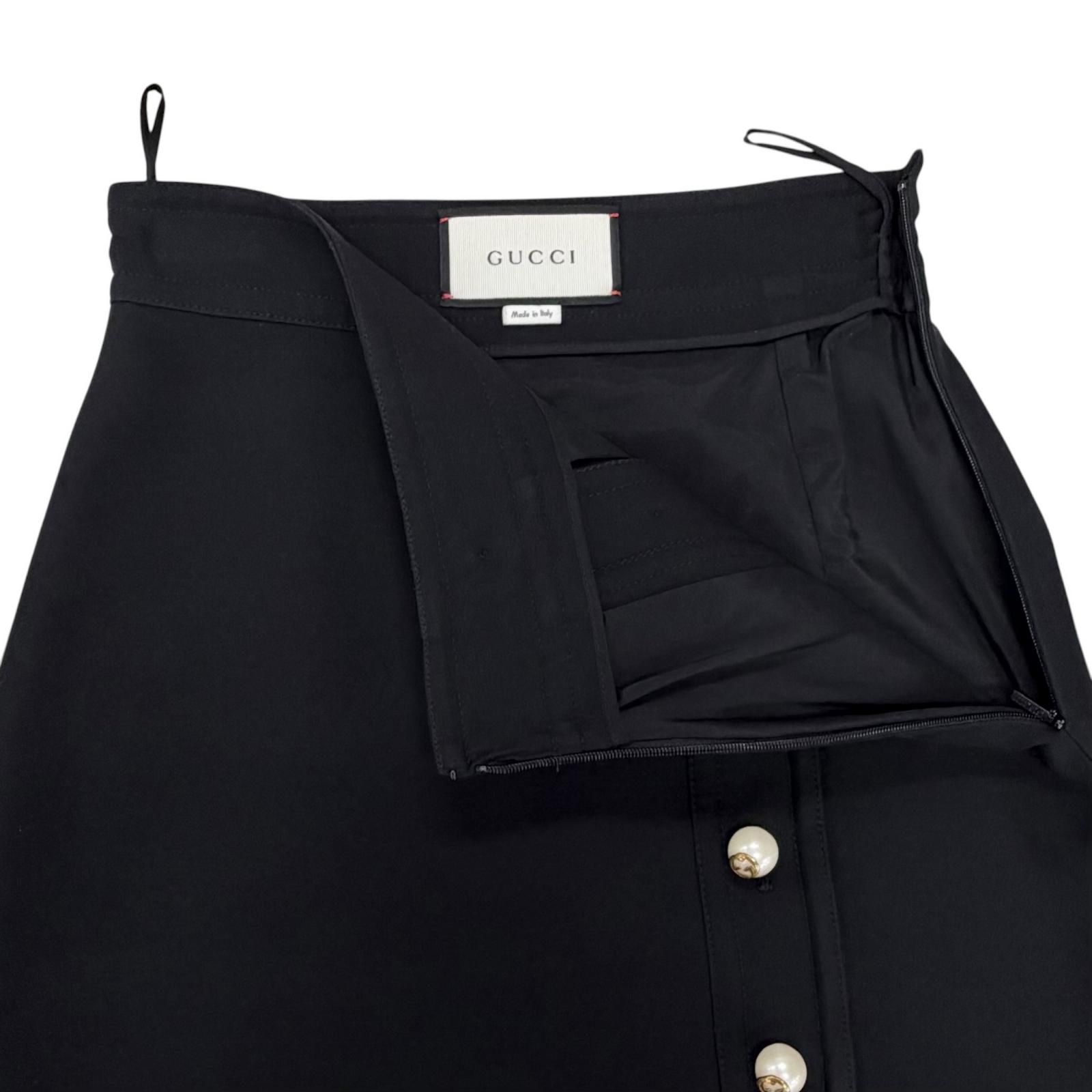 GUCCI グッチ スカート インターロッキングGボタン ドンドン見直し】美品◇GUCCI グッチ 432417 430579 ウール シルク