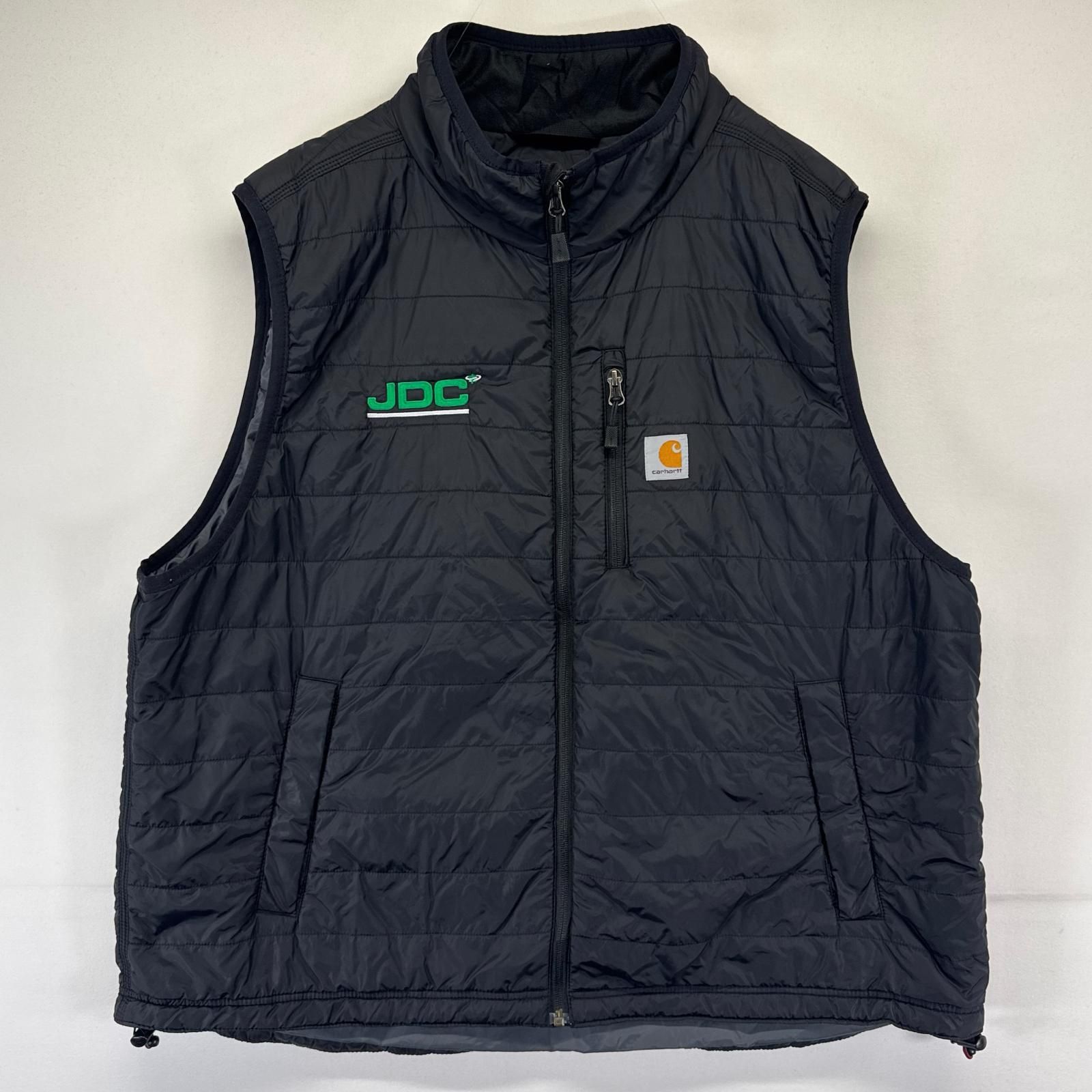 Carhartt 撥水 中綿キルティングベスト 企業 刺繍 ダウンベスト 2XL 古着 カーハート Carhartt ダウンベスト 企業ロゴワッペン ワーク