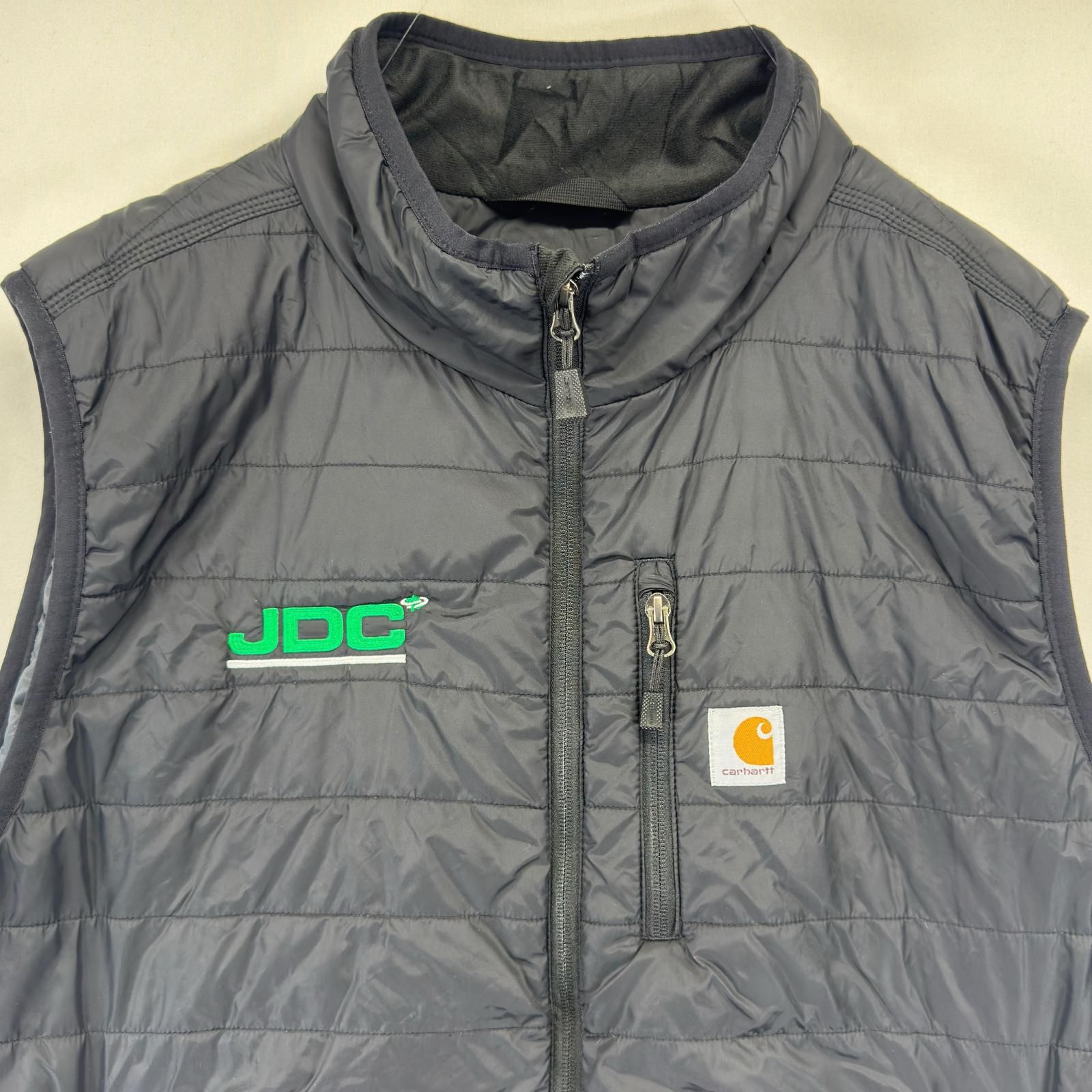 古着 カーハート Carhartt ダウンベスト 企業ロゴワッペン ワーク 