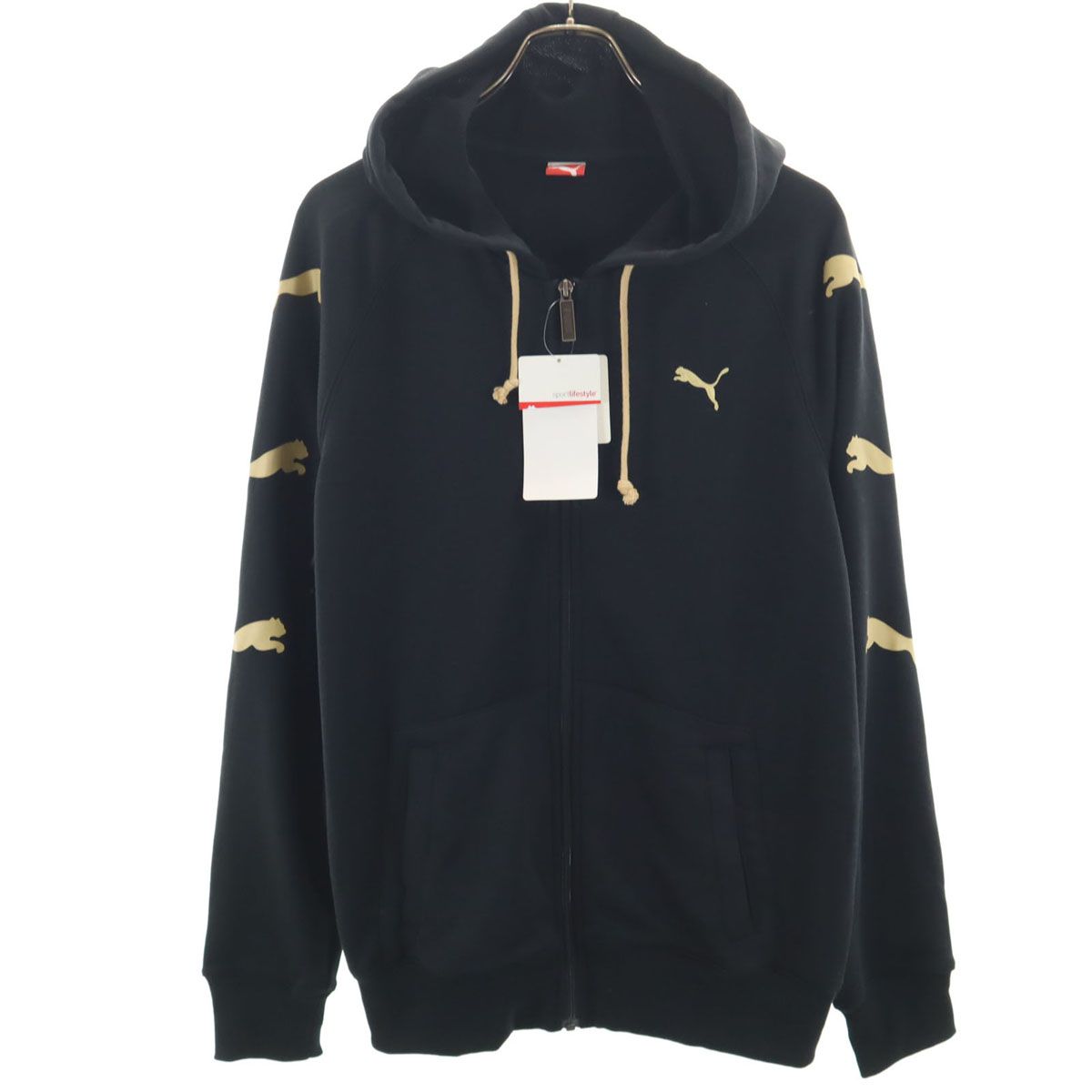 未使用 PUMA プーマ 長袖 スウェット ジップパーカー O ブラック 