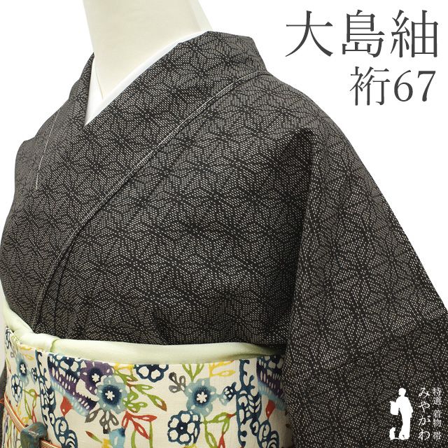 新古品】 本場大島紬 袷 着物 未使用 正絹 大島紬 7マルキ カタス式